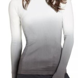 Zella Athletic Gradient Long Sleeve Top - Black and White Size L